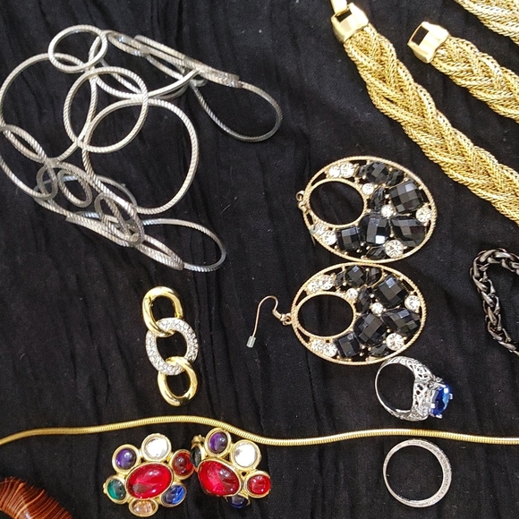 Bracelet Ring Necklace Earring Lot Cuff Bangle Costume Brooch - Picture 7 of 8